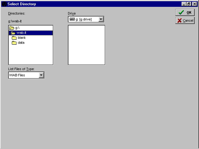 WAB-IT CONTEST Select Directory Screen Shot