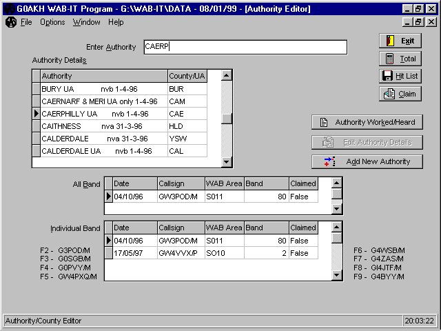 WAB-IT Authorities Editor Screen Shot
