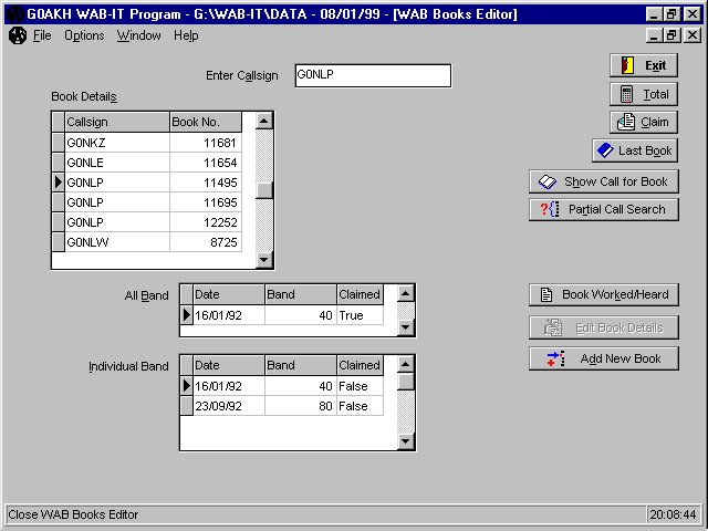 WAB-IT Bookholders Editor Screen Shot
