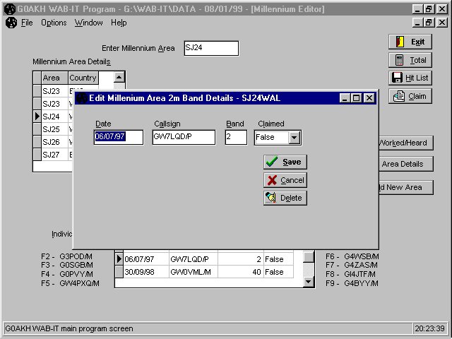 WAB-IT Millennium Editor Screen Shot