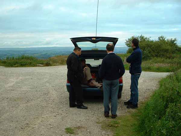 Peter G3JFS operating HF Mobile from Kit Hill, near Callington, SE Cornwall on 3rd July 2003