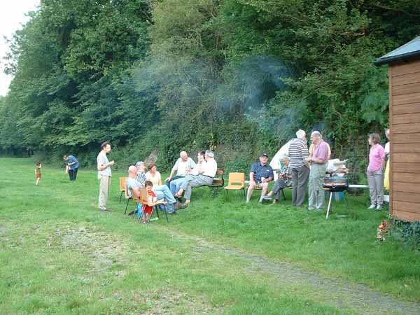Members and friends enjoying a barbecue at Forder, near Saltash, SE Cornwall on 7th August 2003